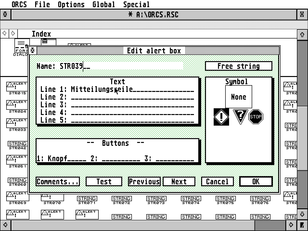 ORCS - Otto's Resource Construction Set atari screenshot